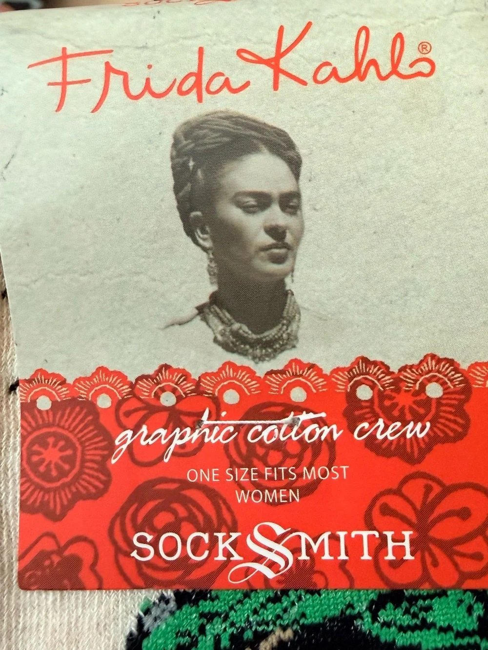 NWT Socksmith Frida Kahlo Women's Socks Novelty Crew Socks 